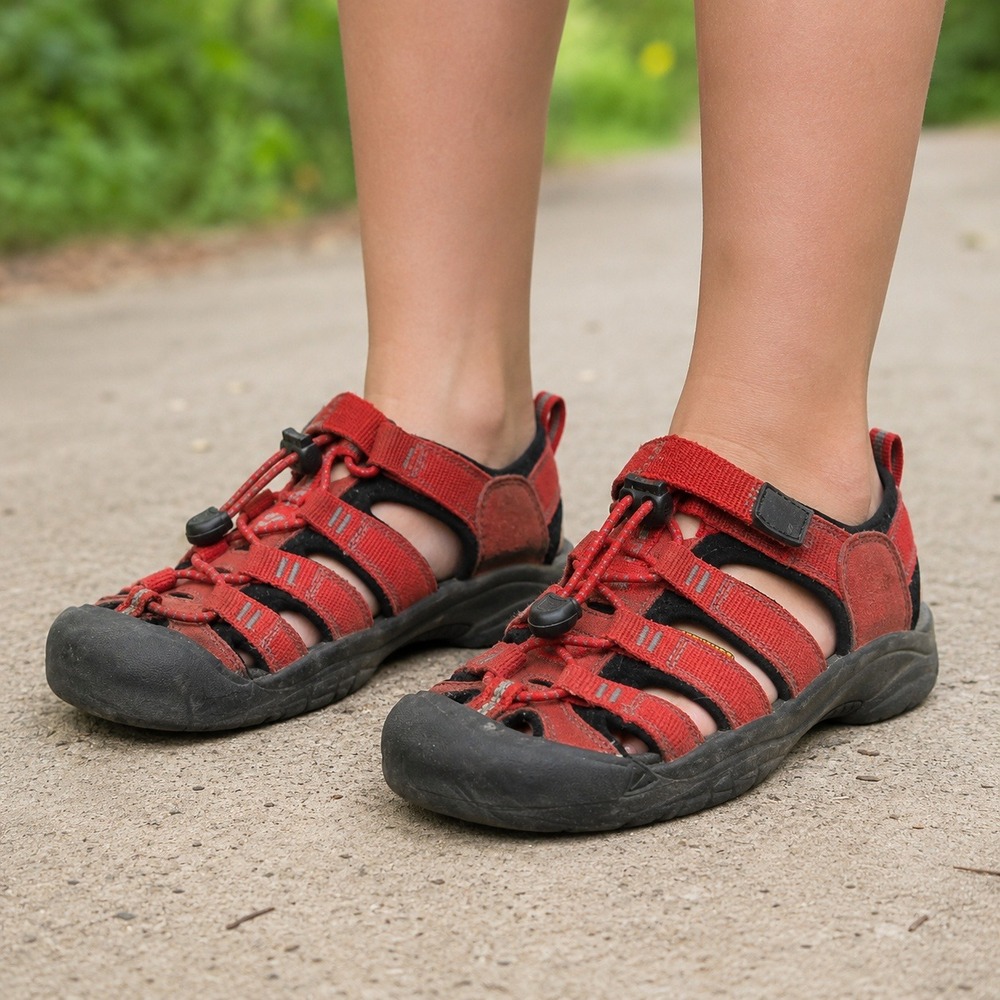 Keen Newport H2 Sandals Kids Size 2 Red Waterproof Hiking Outdoor Sport Shoes